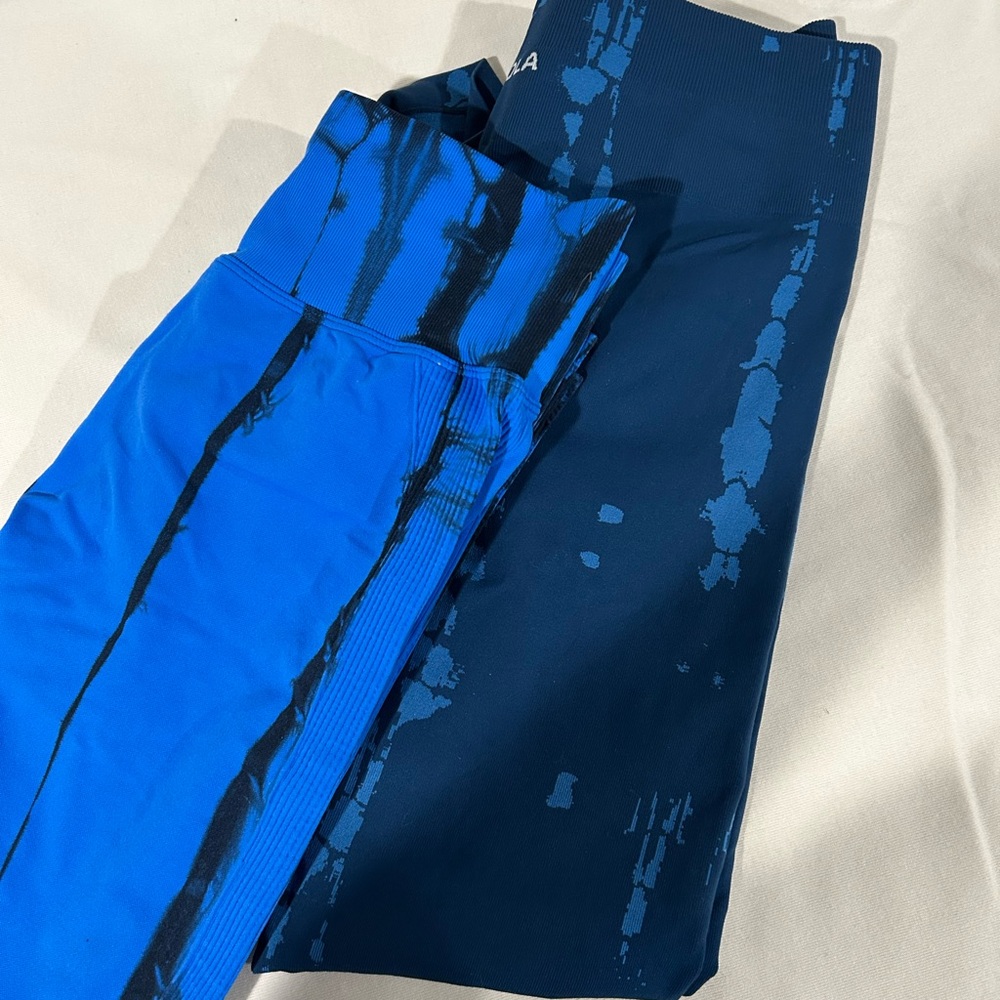 Tie Dye Leggings Dark Blue/Light Blue